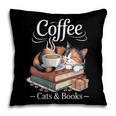 Coffee Cats And Books Cozy Calico Reader Love Cute Cat Pillowcase
