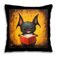 Colorful Sketch Oil Painting Of A Bat Reading Book Pillowcase