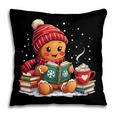 Cozy Gingerbread Christmas Reading Book Xmas Snowflakes Fall Pillowcase