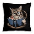 Cute Cat Reading Books With Tea Pillowcase