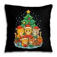 Cute Cats Reading Books Christmas Tree Pillowcase