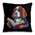 Cute Dog Basset Hound Reading Book Pillowcase