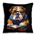 Cute Dog English Bulldog Reading Book Pillowcase