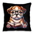 Cute Dog Puppy English Bulldog Reading Book Pillowcase