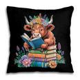 Cute Highland Cow Reading Book Baby Cow Bookworm Pillowcase