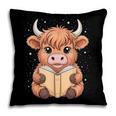 Cute Highland Cow Reading Book Pillowcase