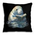 Cute Manatee Reading Book Bookworm Readers Manatee Lover Pillowcase