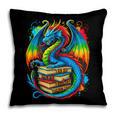 Dragon Reading Colorful Fantasy Book Lover Pillowcase Dragon Reading Colorful Fantasy Book Lover Pillowcase