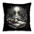 Duck Reading Book Full Moon Lake Scenery Pillowcase Duck Reading Book Full Moon Lake Scenery Pillowcase