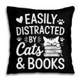 Easily Distracted By Cats And Books Reading Apparel Pillowcase