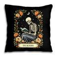 Floral Tarot Card The Reader Skeleton Reading Book Pillowcase Floral Tarot Card The Reader Skeleton Reading Book Pillowcase