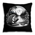 Hedgehog Reading Book Full Moon Lake Scenery Pillowcase