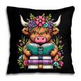 Highland Cow Book Floral Bookworm Pillowcase