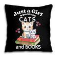 Just A Girl That Loves Cats And Books Cute Cat & Bookwork Pillowcase