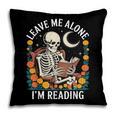 Leave Me Alone Skeleton Reading Book Floral Moon Librarian Pillowcase
