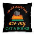 My Life Essentials Are Cat And Books Pillowcase