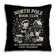 North Pole Book Club Christmas Elf Bookish Retro Graphic Pillowcase