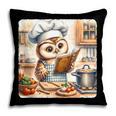 Owl Learning To Cook With Cookbook Chef Apron Stove Cooking Pillowcase