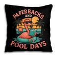 Paperbacks And Pool Days Flamingo Reading Summer Vibes Books Pillowcase