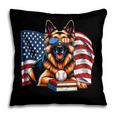 Patriotic German Shepherd Books Baseball USA Flag Vintage Pillowcase