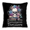 Psychological Thriller Reader Fan Skull Flowers Books Pillowcase