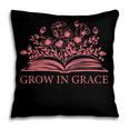 Retro Grow In Grace Wildflower Book Christian Bible Verse Pillowcase