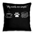 Simple Needs Coffee Paw & Books Reading Graphic Book Lovers Pillowcase