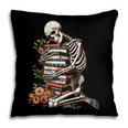 Skeleton Reading Book Halloween Bookworm Bibliophile Reader Pillowcase
