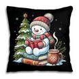 Snowman Reading Book Lovers Christmas Librarian Bookworm Pillowcase