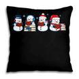 Snowman Reading Books Teacher Librarian Bookworm Christmas Pillowcase