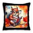 Squirrel Reading Comic Book On Autumn Branch Glasses Leaves Pillowcase Squirrel Reading Comic Book On Autumn Branch Glasses Leaves Pillowcase