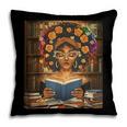 History Month Black Afro Girl Women Book Lovers Flower Pillowcase