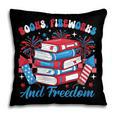 Women's Books Fireworks And Freedom Independence Day Book Lover Pillowcase