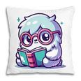 Adorable Book Lover Yeti With Reading Glasses Cute Pillowcase