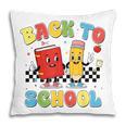 Back To School Checkered Book Pencil Groovy Teacher Student Pillowcase