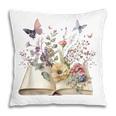 Book Flowers And Butterfly Beautiful Reading Reader Graphic Pillowcase