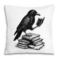 Book Raven Vintage Dark Academia Literature Reading Pillowcase