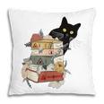 Cat And Books Flowers Reading Club Cat Lover Bookworm Pillowcase