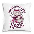 Cat Reading Is My Favorite Sport Retro Book Lover Pillowcase
