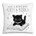 Cute Cats And Books Aesthetic Feline Reader Graphic Premium Tri-Blend Pillowcase