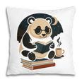 Cute Panda Reading Book Under Moon Bookworm Coffee Lover Pillowcase