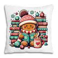 Gingerbread Reading Book Lovers Christmas Bookworm Librarian Premium Pillowcase