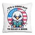 A Good Day To Read a Book Reading Eagle With American Flag Pillowcase