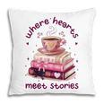 Where Hearts Groovy Meet Stories Coffee Books Valentines Day Pillowcase