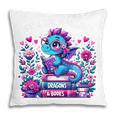 Just A Girl Who Loves Dragons And Books Cute Dragon Reading Premium Tri-Blend Pillowcase