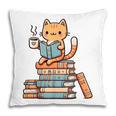 Kawaii Cat Coffee Books Teacher Men Women Girls Kids Pillowcase
