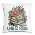 Leer ES Poder Cute Floral Spanish Teacher Book Reading Pillowcase