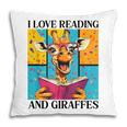 Love Reading And Giraffes Cute Giraffe Reading Book Lovers Pillowcase
