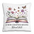 a New Chapter Begins Retired 2025 Floral Book Retirement Pillowcase