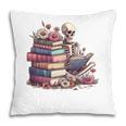 Reading A Book Per Day Keeps Reality Away Skeleton Books Pillowcase